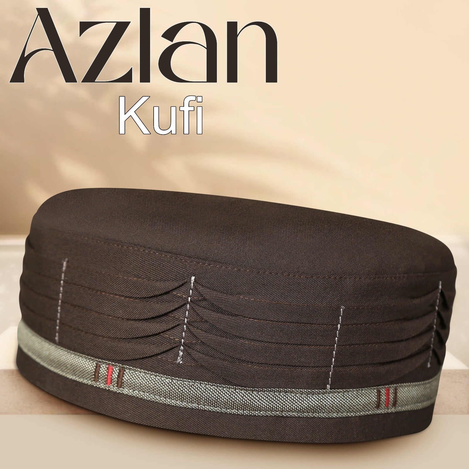 Bin Fiaz Azlan Premium Stitched Kufi Hat for Men - Breathable Islamic Salah Cap & Daily Namaz Topi