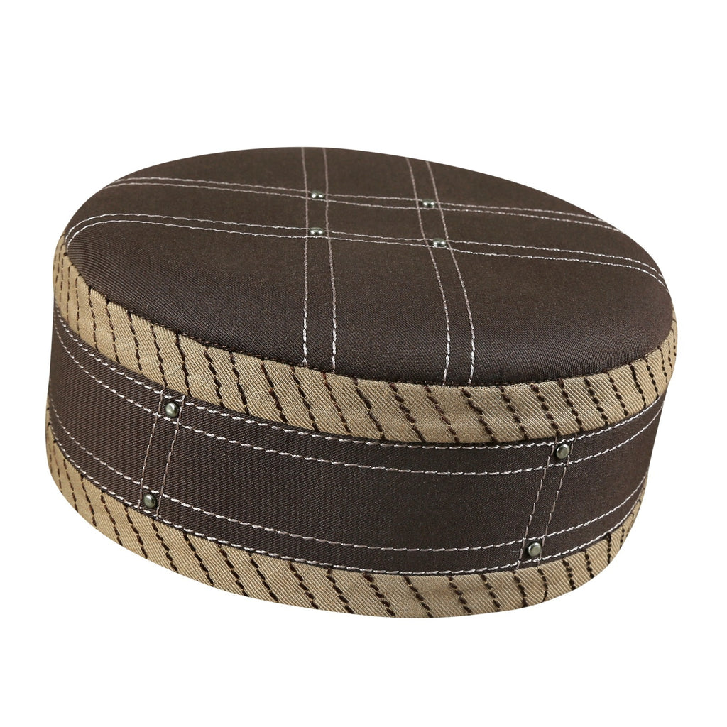 Bin Fiaz Aswad Premium Stitched Kufi Hat for Men - New Design Muslim Cap & Islamic Prayer Topi