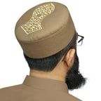 Bin Fiaz Elegance Embroidered Nalain Pak Kufi Hat - Traditional Islamic Prayer Cap for Men