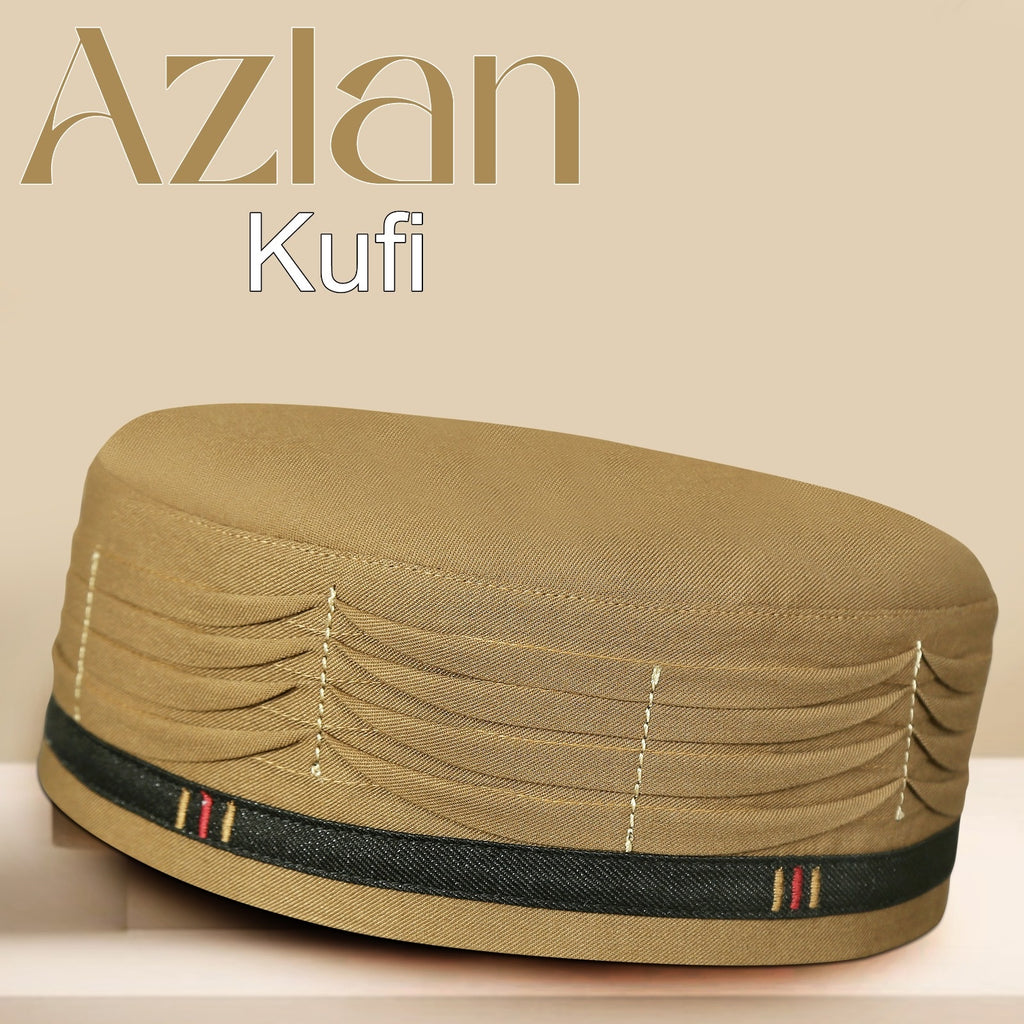 Bin Fiaz Azlan Premium Stitched Kufi Hat for Men - Breathable Islamic Salah Cap & Daily Namaz Topi