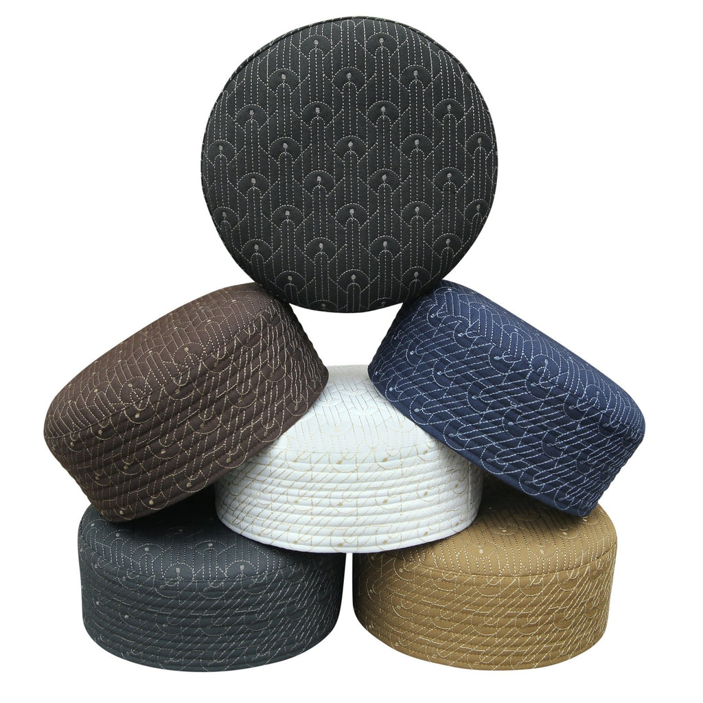 Bin Fiaz Idrees Men’s Premium Kufi Hat - Traditional Embroidered Muslim Prayer Hat